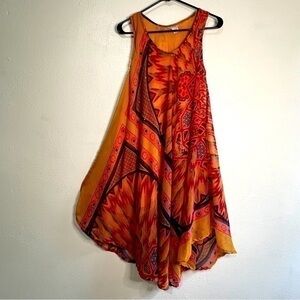 Royal Paisley sleeveless fully-lined dress, Sz OS, regular. Preowned. EUC.